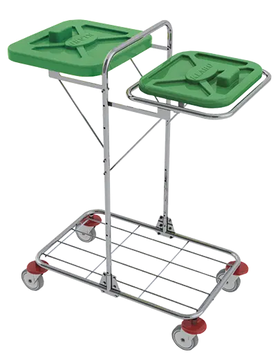 VK 120 - 0 vozík na třídění odpadu a prádla plast - VK - zelený